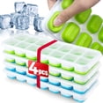thumbnail image 2 of Molde para cubitos de hielo con tapa, molde cuadrado de silicona para cubitos de hielo para 14 cubitos de hielo, fácil de liberar, herramienta de barra de cocina de verano para congelar cócteles, 2 of 7