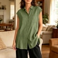 thumbnail image 6 of Sheghy Womens Tank Tops Plus Size Women Spring Summer Cotton Linen Loose New Sleeveless Top, Crew Neck Blouse, 6 of 6