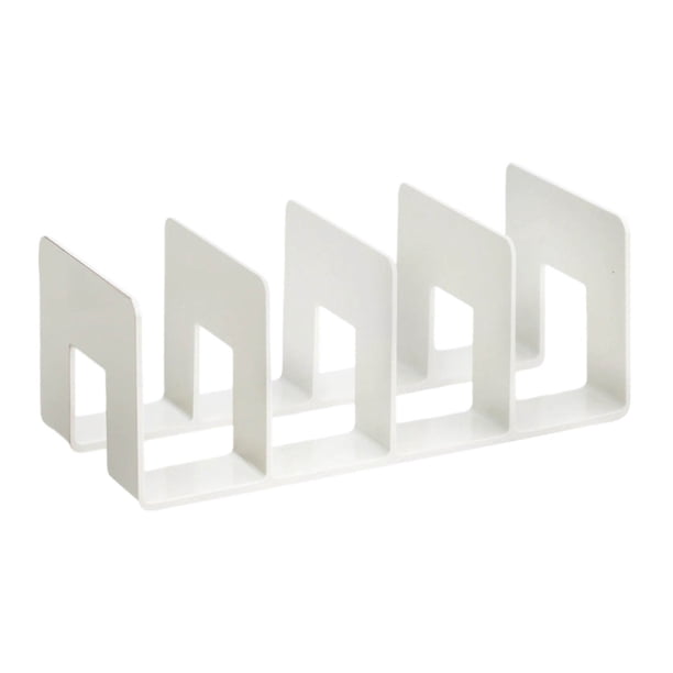 Organizador de Libros Acrílico | Soporte de Lectura Duradero de ABS con Clip Fijo para Libro | Base Antideslizante Engrosada de 4.18 mm | Estante de Almacenamiento con 4 Compartimentos | Soporte de