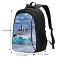 thumbnail image 5 of Daiia Lighthouse in Havana Pattern USB Charging Backpack for Men and Women, Anti-Theft Backpack,Travel Backpack,School Backpack,College Backpack,Laptop Backpack, 5 of 7