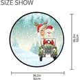 thumbnail image 4 of Dreamtimes Santa with His Reindeer Driving Car Round Area Rug 3Ft Small Round Area Rug Soft Bedroom Entryway Foyer Throw Mat Washable Non-Shedding Non-Slip Sofa Nursery Carpet, 4 of 5