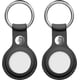 thumbnail image 1 of Estuche de 2 unidades para AirTag, estuche de cuero genuino para AirTags, llavero con lazo, funda de fácil transporte para AirTag, para llaves, mochilas y bolsas de revestimiento, 1 of 7