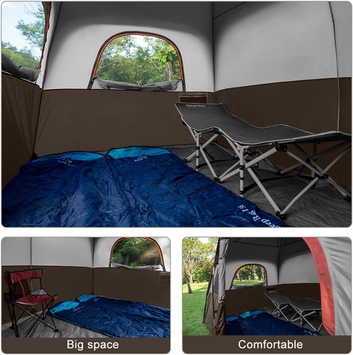 CAMPROS 6 Person Camping Tent Waterproof Windproof Family Tent, Double Layer, Portable with Carry Bag