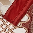 thumbnail image 5 of Violet Linen Emblem Flower Medallion Motif Vintage Pattern, Polyester Jacquard, Damask Poly, with Fringes, Burgundy, 60 Inch x 18 Inch, Decorative Window Treatment Rod Pocket Curtain Valance, 5 of 6