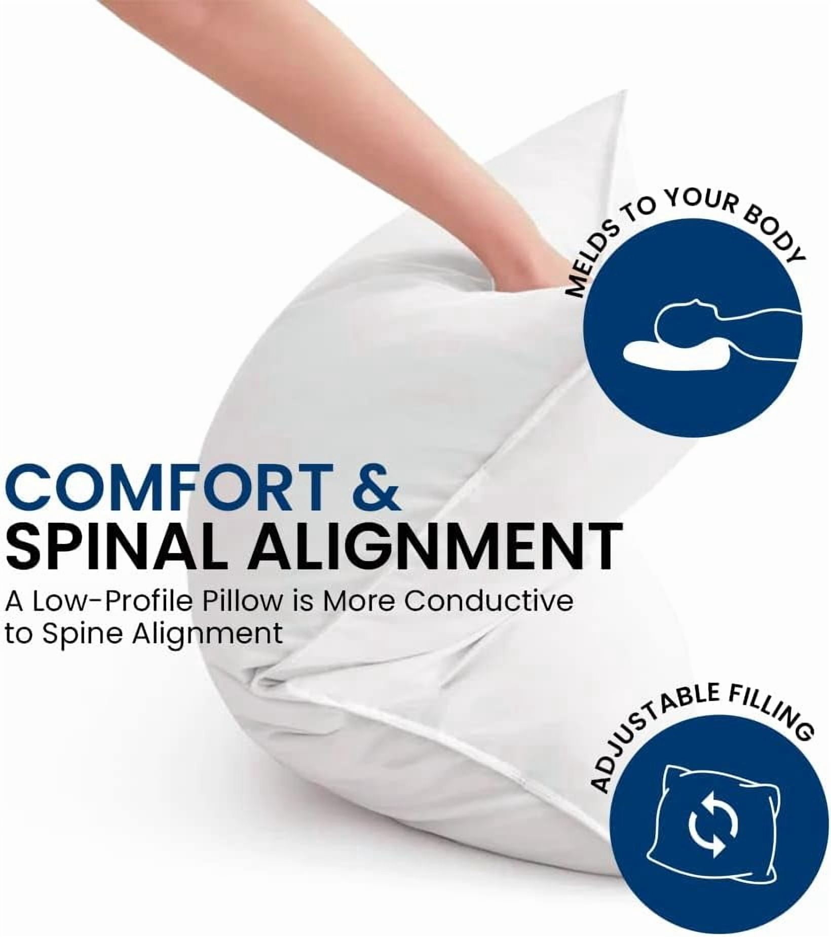 Luxurious Hotel Collection | Down Alternative Pillows Queen Size Set of 2 | Bed Pillows for Sleeping 20" x 28" | Medium Density Side, Back, or Stomach Sleepers Pillow