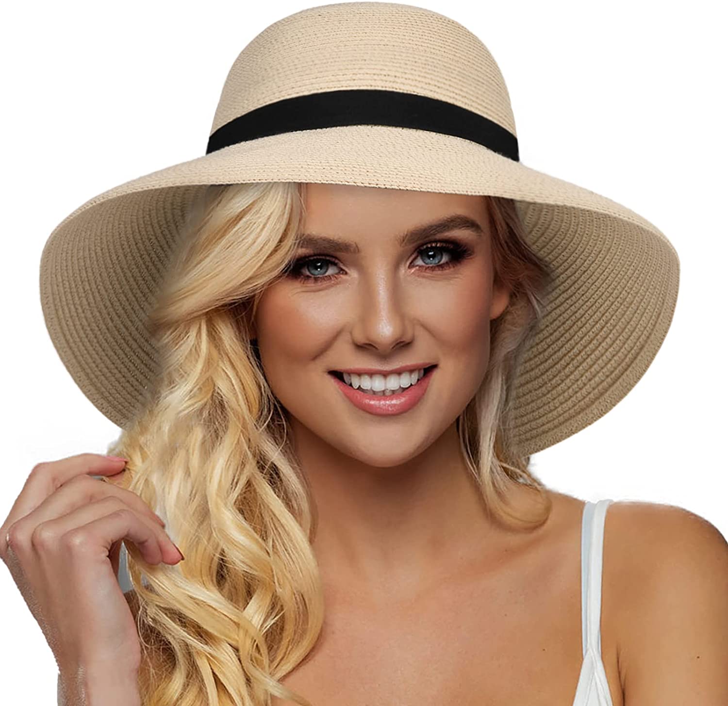 FURTALK Sun Hats For Women Wide Brim Straw Hat Beach Hat UPF UV ...