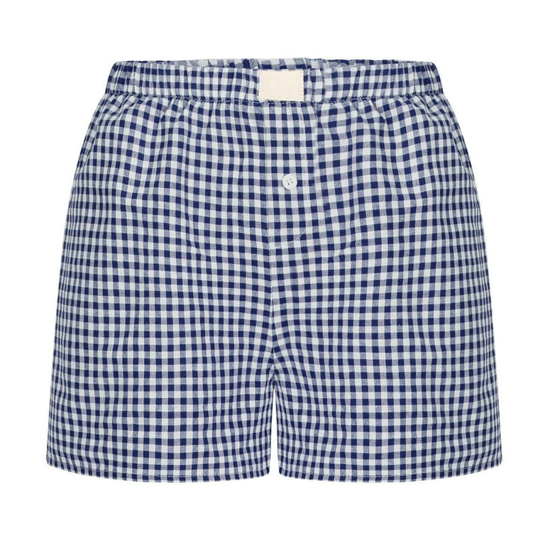 YDKZYMD Women Gingham Bottom Wear, Cute Stripes Plaid Button