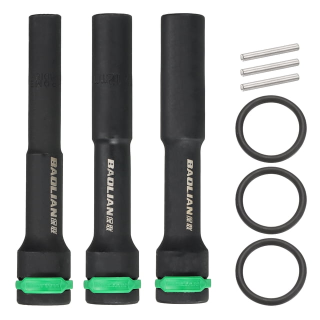 Uxcell 3pcs Thin Wall 6 Point Deep Impact Socket 1/2" Drive 10/12/14mm Socket Métrico de Acero 40Cr para Ejes de Máquina, Tuercas y Pernos de Reparación