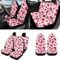 thumbnail image 2 of Uorisanigo Strawberry Flower Car Seat Cover Front & Rear Auto Seat Covers+Steering Wheel+Shoulder Strap Protector+Armrest Cover Pad+Headrest+Gear Shift & Handbrake Covers+Coasters+Key Chain, 2 of 7