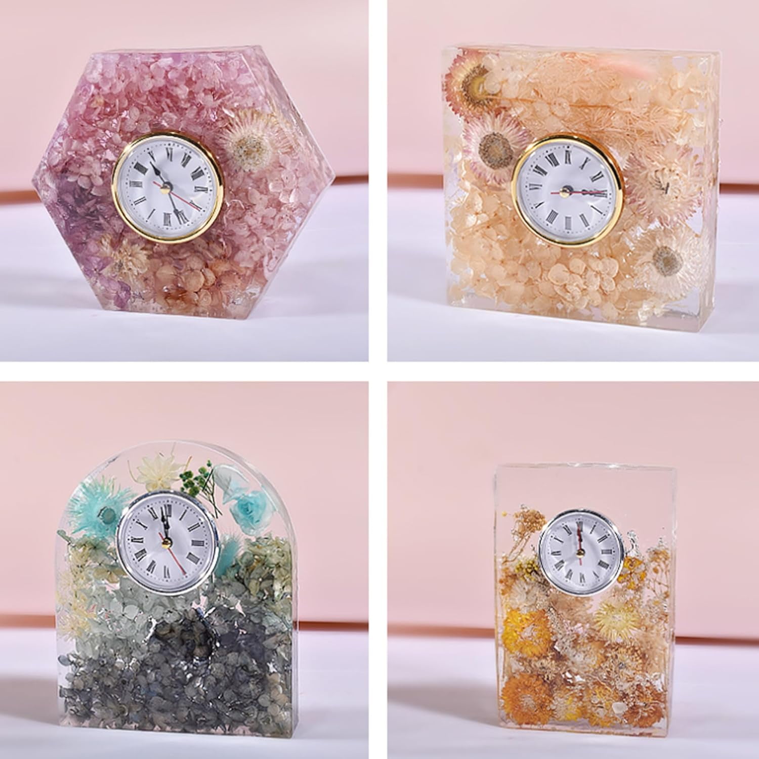6Pcs Clock Insert for Resin Clock Mold: 2-1/2 (65mm) Round Mini Clock Face Replacement, Classic Clock Craft Quartz Movement Arabic Numerals Wall Decor Retro for Home