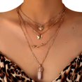 thumbnail image 1 of Filles Femmes Collier multicouche: Collier de clavicule Pendentif Faux Crystal Collier, 1 of 10