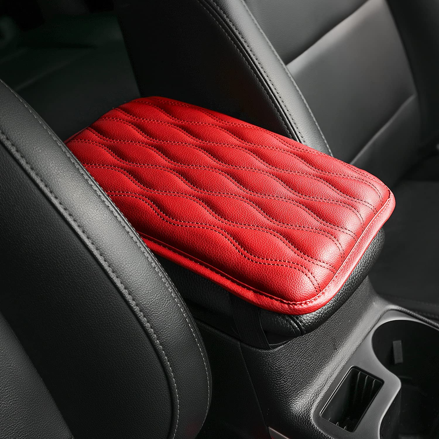 Universal Center Console Cover for Most Vehicle, SUV, Truck, Car,  Waterproof Armrest Cover Center Console Pad, Car Armrest Seat Box Cover  Protector (Red)