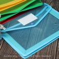 thumbnail image 5 of A4 Plastic Wallet Folders with Popper -Document Pockets with Button for Office Home - Pack of 5 - Red Blue Yellow Green Black-5pack, 5 of 10
