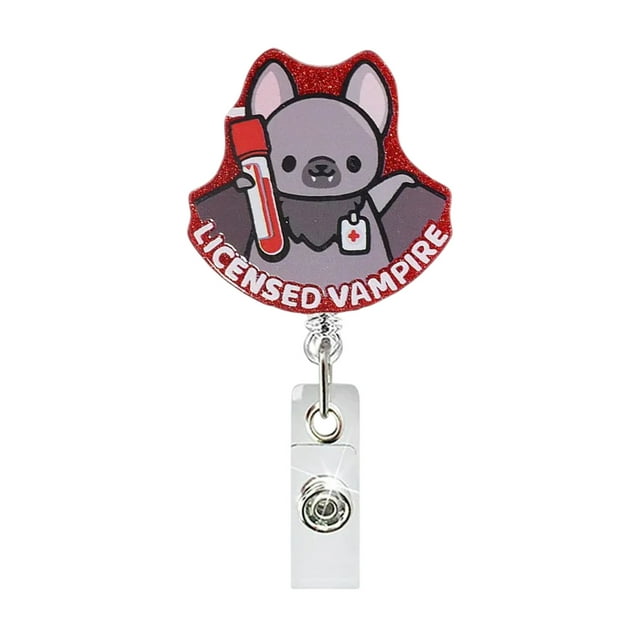 Funny and Cute Badge Reel with Clip Closure for Students and Employees – Cartoon Design for Workplace Induction and Graduation