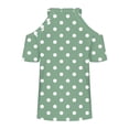 thumbnail image 5 of Ashirexll Ladies Tops and Blouses, Short Sleeve Tops for Women, Women's Summer Fashion Polka Printed Off Shoulder Casual Short Sleeve Top Short Sleeve V-neck Top Shirt, 5 of 5