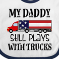 thumbnail image 4 of Inktastic Daddy Plays with Trucks Boys or Girls Baby Bib, 4 of 4