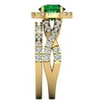 thumbnail image 3 of Clara Pucci 14K Yellow Gold 1.795 Simulated Emerald Engraveable Engagement Ring + Wedding Band Set, 3 of 7