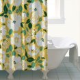 thumbnail image 4 of Waterproof Painted Floral Lemon Shower Curtain 72x72 Inch Boho Style Polyester Unique Shower Curtain for Bathroom Hotel Home Decor with 12 Plastic Hooks, 4 of 5