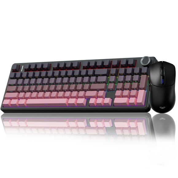 AULA F99 Pro Wireless Mechanical Keyboard with Knob SC580 Wireless Gaming Mouse Black