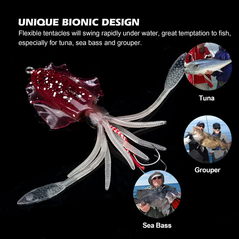 Soft PVC Saltwater Pre-Rigged Creature Squid Jigs Actopus Jig