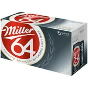 Miller64 Lager Beer, 15 Pack, 12 fl. oz. Cans, 2.8% ABV