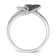 thumbnail image 2 of White Sterling Silver Ring Band Themed Diamond Round Blue, 2 of 6