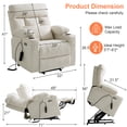 thumbnail image 2 of Triple Motor Power Lift Recliner with Massage and Heat, Electric Recliner Chair for Elderly, Adjustable Headrest, Infinite Position, Cup Holders, USB Ports, Beige, 2 of 11