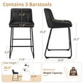 thumbnail image 5 of Dycanpo 26”Bar Stools, 2.5'' Thick Padding, Faux Leather Upholstered Bar Stools Set of 3 for Kitchen Counter Island，Black, 5 of 7