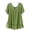 Green, variant on Summer Short Sleeve Tops for Women V Neck Hem Double-Layer Shirts Casual Loose Lightweight Thin Breathable Blouses