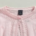 thumbnail image 4 of Infant Baby Girl Knitted Cardigan Flower Long Sleeve Button Coat, 4 of 6