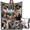 thumbnail image 1 of Manta fotográfica de forro polar sherpa personalizada ICELIETE para parejas, 1 of 6