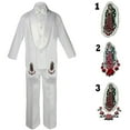 thumbnail image 1 of Child Teen Boy Formal Baptism Satin Shawl Lapel Tuxedo White Suit Stole Sm-20, 1 of 1