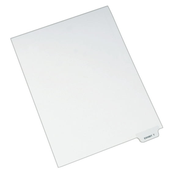 Avery Individual Legal Dividers Style, Letter Size, Bottom Tab EXHIBIT T (12393) 25 x Divider(s) - Bottom Tab(s) - Exhibit T - 1 Tab(s)/Set - 8.5" Divider Width x 11" Divider Length - Legal - Whi