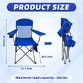 thumbnail image 2 of LIFERECORD Portable Camping Chair with Cup Holder & Side Pocket, Lightweight Folding Outdoor Chair for Beach, Fishing, Picnic, Heavy Duty 225LBS Capacity, Blue, 2 of 9