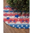 thumbnail image 2 of 4th of July Christmas Tree Skirt 48 Inches Large Christmas Skirt Tree, Red Blue American Flag Star Independence Day Tree Skirt Christmas Decorations for Fireplace Party Holidays Indoor Outdoor, 2 of 7