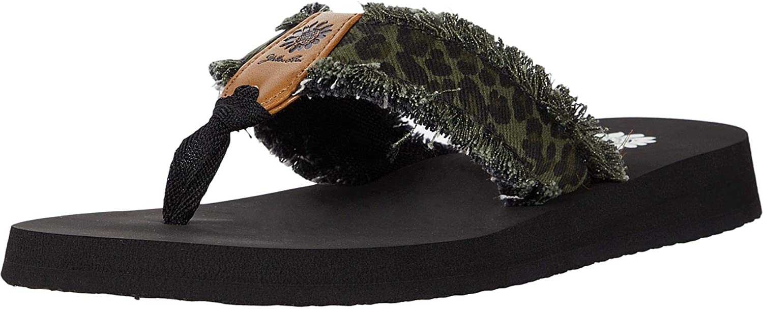 yellow box fayth leopard flip flops