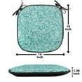 thumbnail image 5 of Turquoise Chair Seating Cushion Set of 4, Abstract Triangle Shape in Modern Contemporary Geometrical Design Art, Seat Pads for Office with Anti-slip Backing, 16"x16", Turquoise Teal, by Ambesonne, 5 of 7