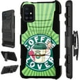 thumbnail image 1 of WORLD ACC LuxGuard Holster Case Compatible with Samsung Galaxy A71 4G Hybrid Phone Cover (Coffee Lover Cat), 1 of 1