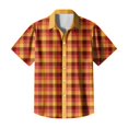 thumbnail image 4 of Yiaimeir Men's Casual Short-sleeved Shirt Slim Fit Stylish Men's Hawaiian Print，Size M-3XL, 4 of 5