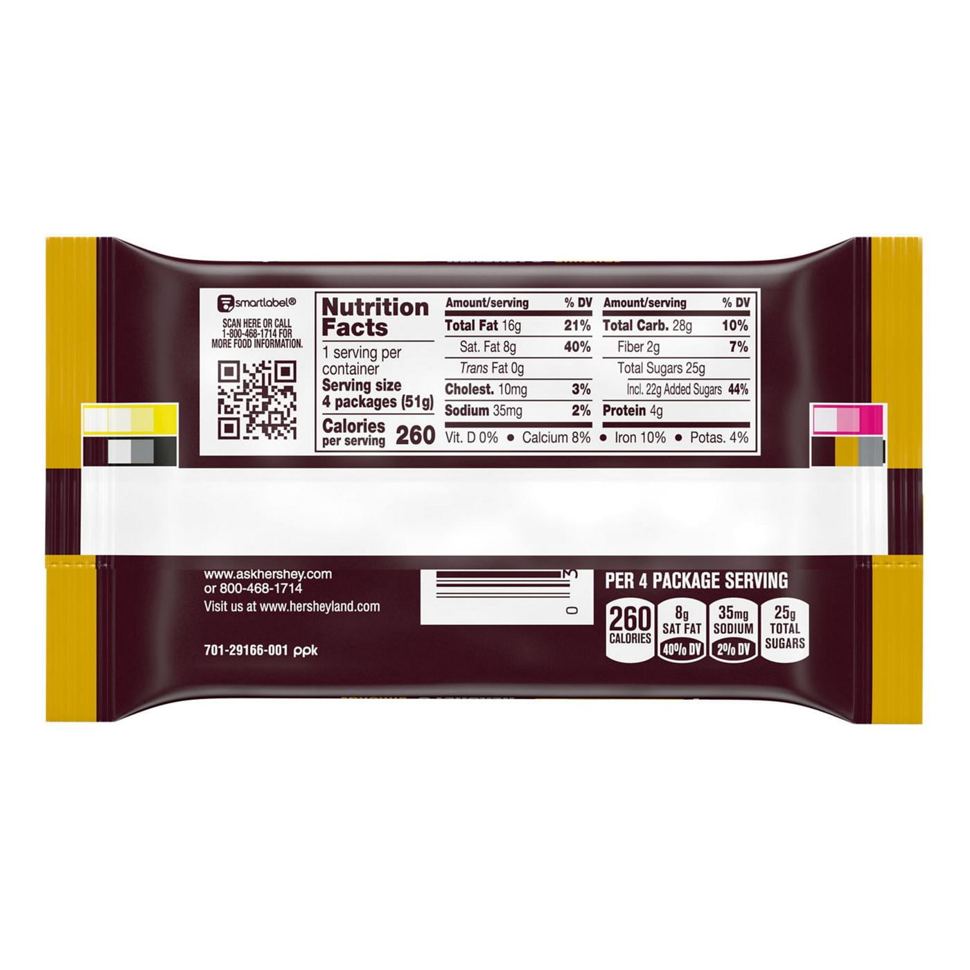 Hershey's Milk Chocolate With Almonds Snack Size, 1.8 oz - 4 ct