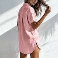 thumbnail image 4 of Women Cotton Swimsuit Coverup Shirt Dress Button Down Bathing Suit Cover Up Beach Vacation Outfits, 4 of 5