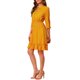 thumbnail image 4 of INSPIRE CHIC Vestido A-Line de Chifón con Volantes en Capa y Mangas 3/4 para Mujeres en Amarillo, 4 of 8