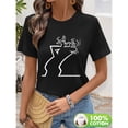 thumbnail image 1 of Camiseta de Mujer con Estampado Geométrico - Top Casual de Manga Corta y Cuello Redondo para Verano, Transpirable y Lavable a Máquina, Diseño Abstracto en Blanco sobre , Ropa Cómoda y Ajuste Relajado, 1 of 6
