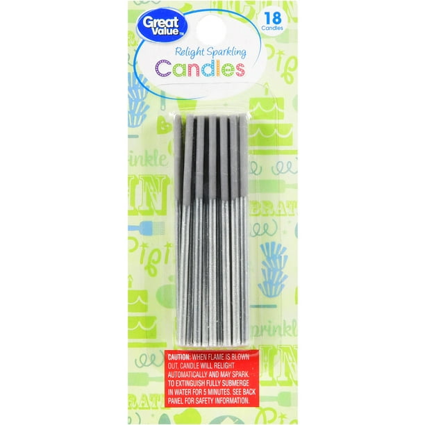 Great Value Relight Sparkling Candles, 18 Count