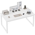 thumbnail image 1 of unbranded 48 Inch Computer Desk, 1" Thick Heavy Duty Industrial Office Desk, Modern Simple Study Writing Table for Home Office Bedroom Workstation, White, 1 of 18