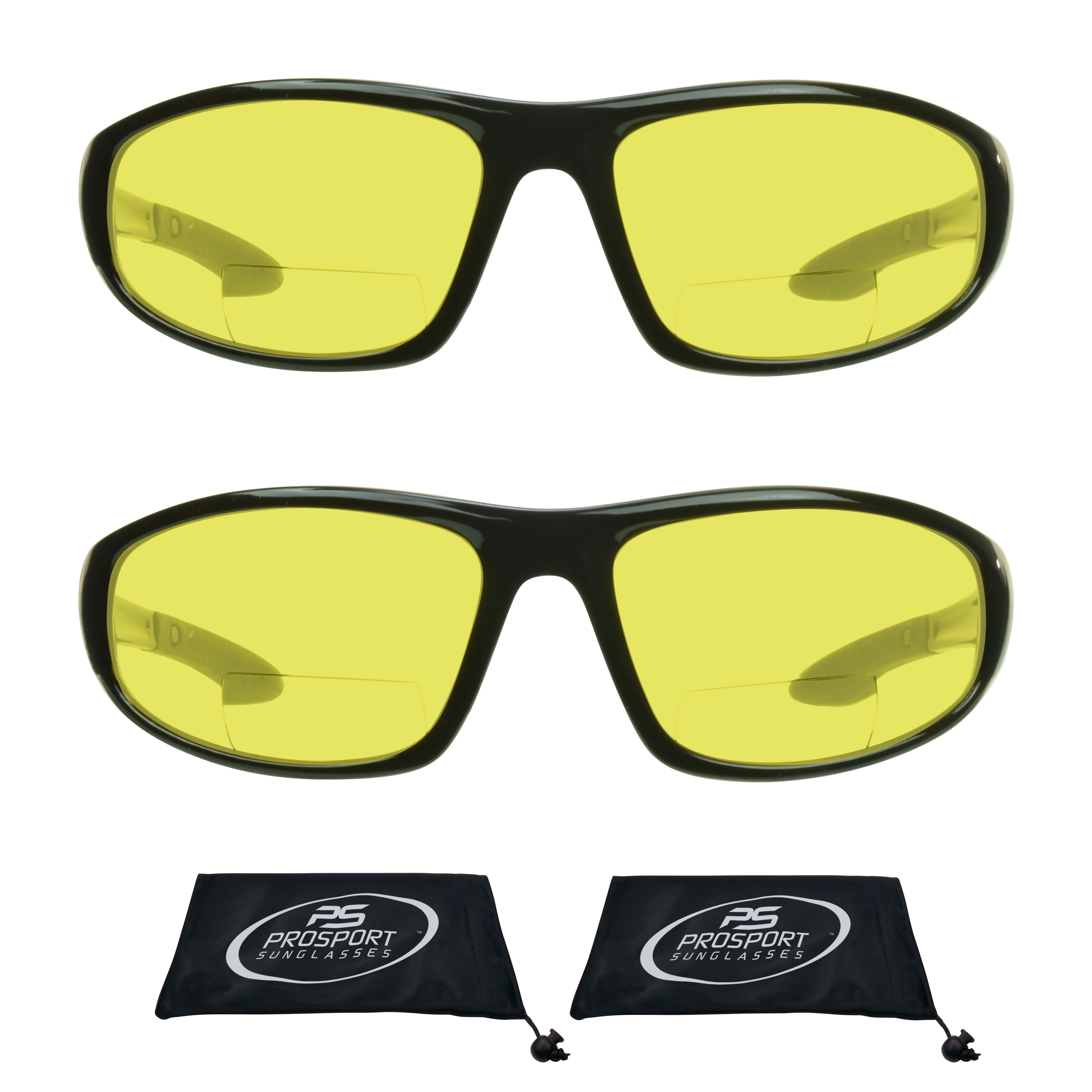 Bifocal Glasses Yellow Tint Night Vision Riding Driving Sports Indoor Unisex