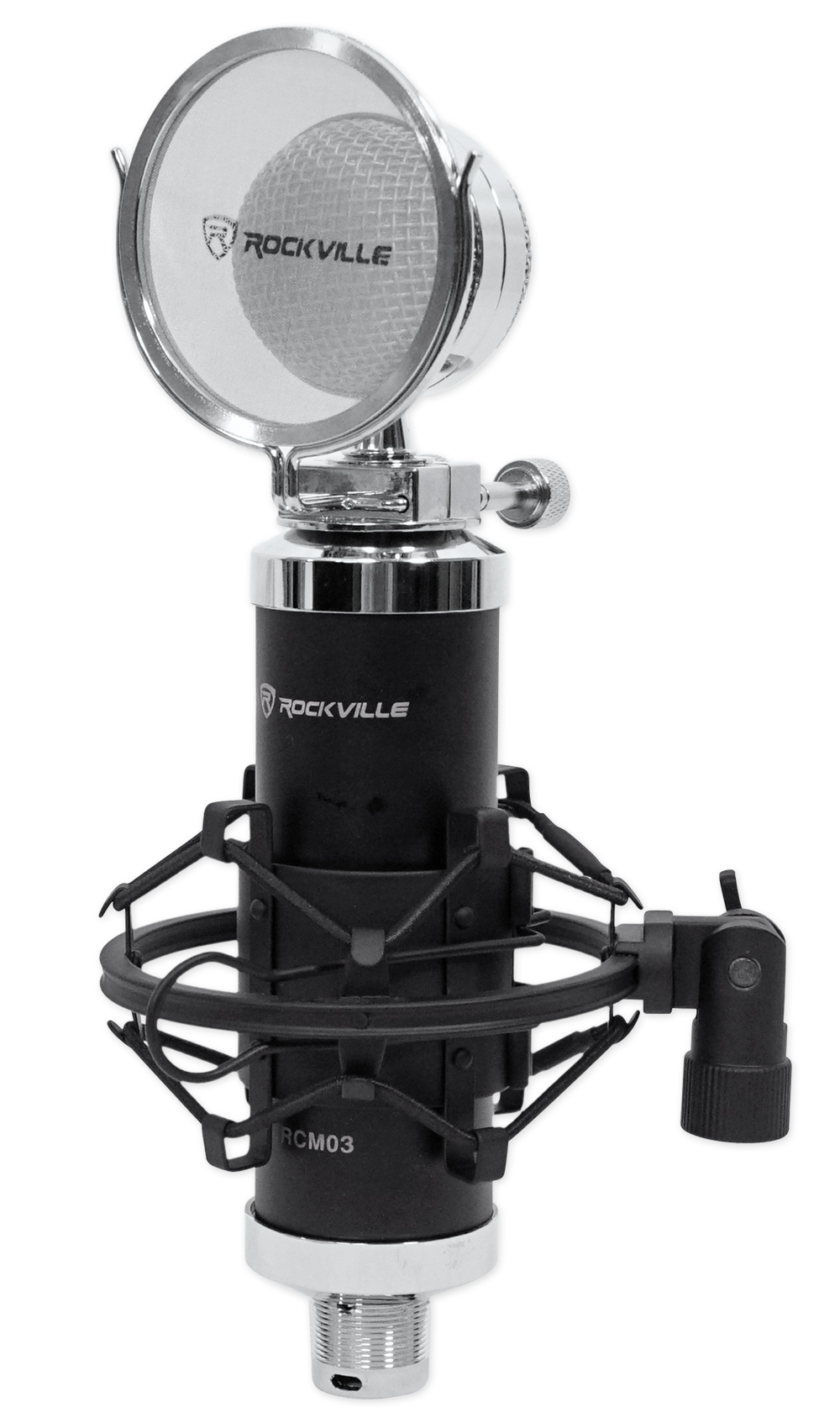 Rockville RCM03 Studio Recording Condenser Microphone+Phantom Power Supply