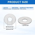 thumbnail image 2 of 20 Pcs M8.5 304 Stainless Steel Flat Washers 8.5mm ID 24mm OD 1.2mm Thick, Silver, 2 of 6