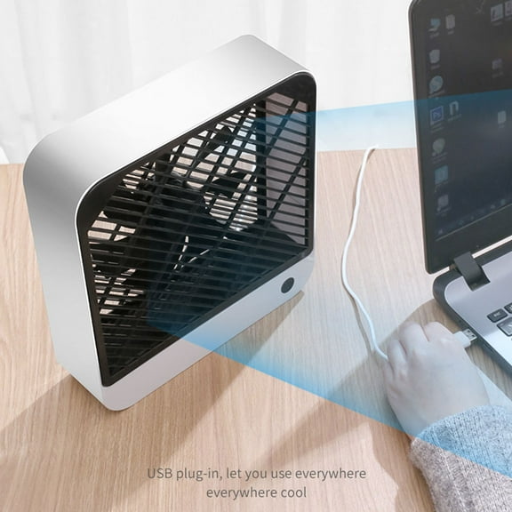 FRCOLOR 1Pc USB Desk Fan Desktop Quiet Fan for Dormitories Home Office Fan Mini Fan (White)