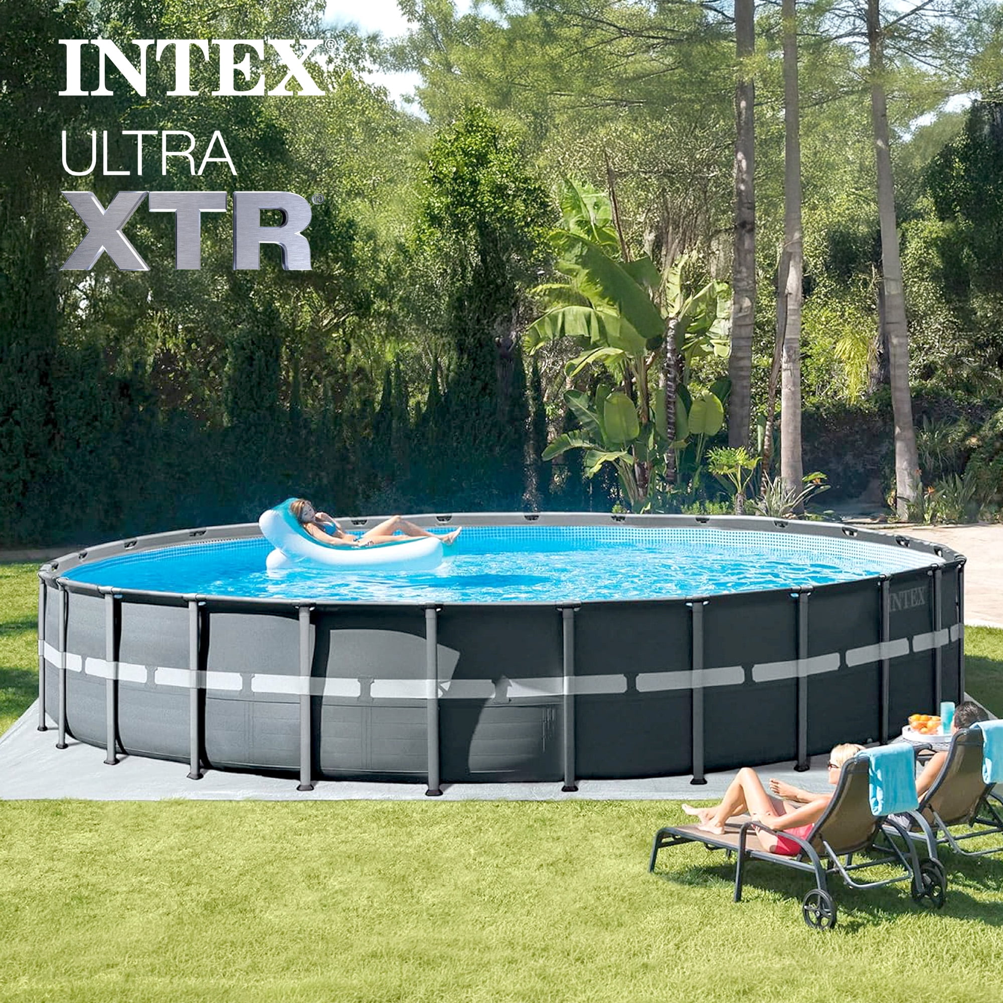 INTEX 26ft x 52in Ultra XTR Above Ground Swimming Pool, Floats (2 Pack), & Inflatable Cooler